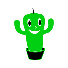 Cactus cartoon icon 