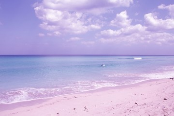 Beach in Cuba. Vintage filtered colors.