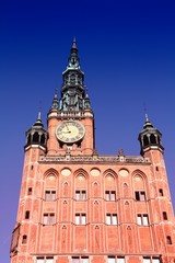 Fototapeta premium Gdansk city hall. Filtered color tone.