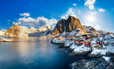 Panorama of Norway lofotens - hamnoy