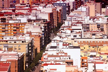 Malaga city, Spain. Filtered color tone.