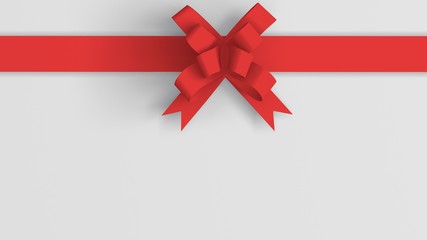 3d rendered illustration of red presents ribbon on a white background. Copy spaceleft for your custom text. 4k resolution. perfect for celebrations.