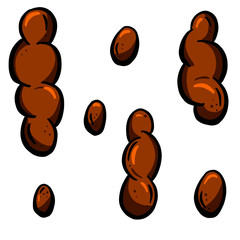 A Collection of Brown Cartoon Poo Poop Faeces Illustrations