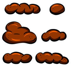 A Collection of Brown Cartoon Poo Poop Faeces Illustrations