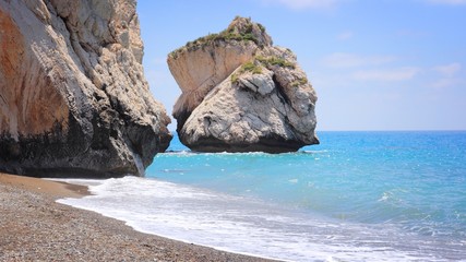 Cyprus Aphrodite Rock. Mediterranean landscape.