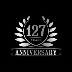 127 years logo design template. Anniversary vector and illustration template.
