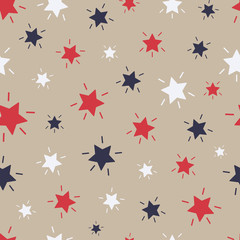 Shining stars seamless repeating pattern for wrapping paper, fabrics, decoration, wallpaper, background.Christmas pattern.