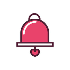 happy valentines day bell love romantic feeling icon