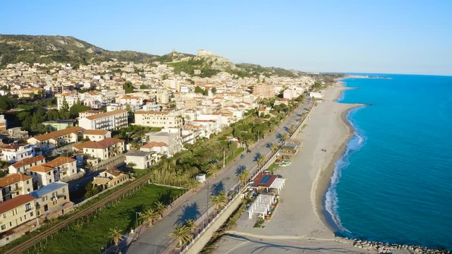 Roccella Jonica vista aerea della citt&agrave; calabrese che si affaccia sul mare Mediterraneo
