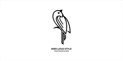 Simple bird logo concept design suitable for business consulting and technology companies