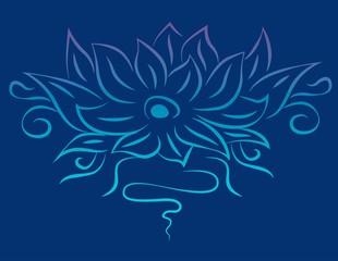 blue gradient lily stencil set