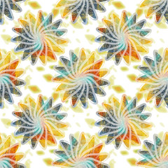Ornamental design with spots, seamless pattern.