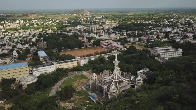 Aerial Drone Footage of Mariya Apparition in Nalgonda, Telangana in India, Asia