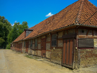 Fototapeta na wymiar Old half-timbered farm house near the baltic sea
