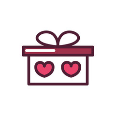 happy valentines day gift box surprise hearts love romantic feeling icon