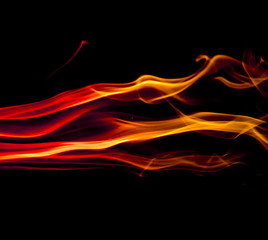 Colored smoke on black background