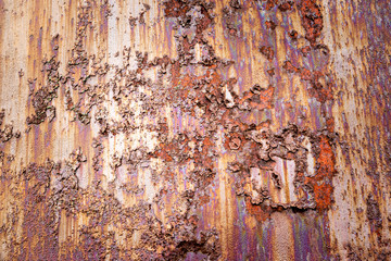 Heavily rusted and textured metal background 