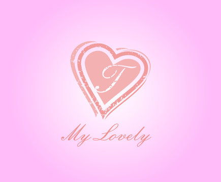 T Letter Heart Love Logo Stock Vector | Adobe Stock