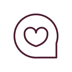 happy valentines day bubble heart love romantic feeling icon thick line