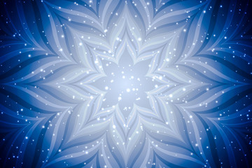 Abstract simplicity frozen winter flower. Shiny bright cold flower illustration.