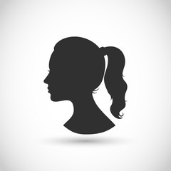 Woman profile head outline vector