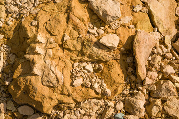 Yellow rocks. Texture