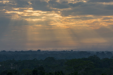Sun Streaks Over Landscape - 4752