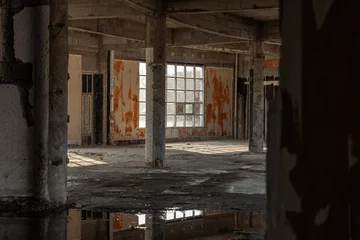 Papier Peint photo Lavable Vieux bâtiments abandonnés bâtiment d& 39 usine abandonné
