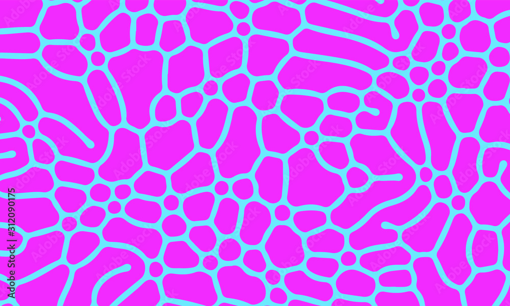 Aufkleber Psychedelic abstract background made by generative algorithm: Reaction-diffusion or Turing pattern formation.