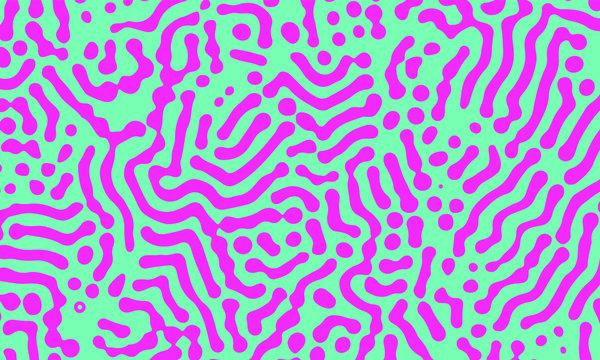 Psychedelic abstract background made by generative algorithm: Reaction-diffusion or Turing pattern formation.