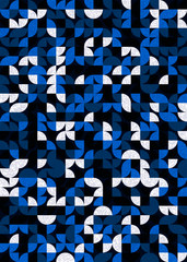 Seamless pattern with random colored quarter circles Generative Art background illustration