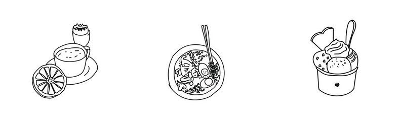 Brunch, Kaffee, Ramen, Pho, asiatische Suppe, Eis essen