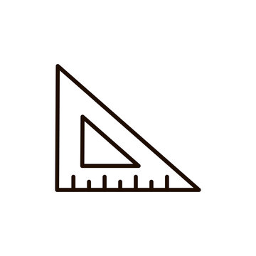 school triangle ruler vector icon