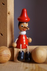 Background with Pinocchio wooden doll