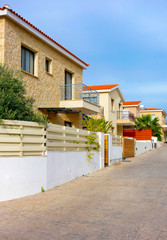 Fototapeta na wymiar Mediterranean street with houses.