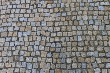 Texture of Cobblestone Street and stone street road