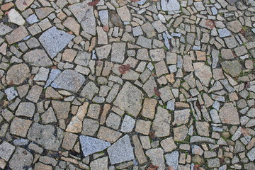 Texture of Cobblestone Street and stone street road