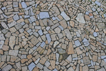 Texture of Cobblestone Street and stone street road