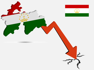 Tajikistan economic crisis vector illustration Eps 10