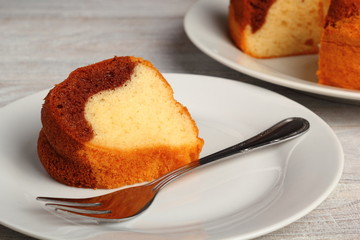 Chocolate and Vanilla Marble Cake