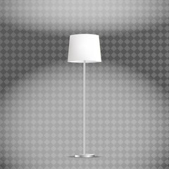 Vector 3d Realistic Render Illuminated Lamp Closeup Isolated on Transparent Background.