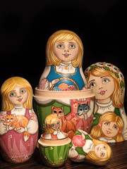 Matryoshka doll, Russian doll, Russian nesting doll, stacking dolls, wooden dolls.