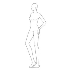 Fashion template of women in standing poses.