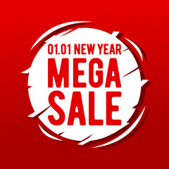 new year mega sale banner template