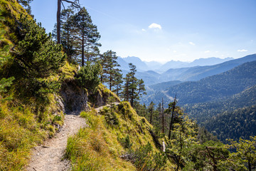 trail landscape in the mountains german alps