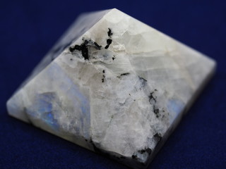 Close up of a Rainbow Moonstone Pyramid