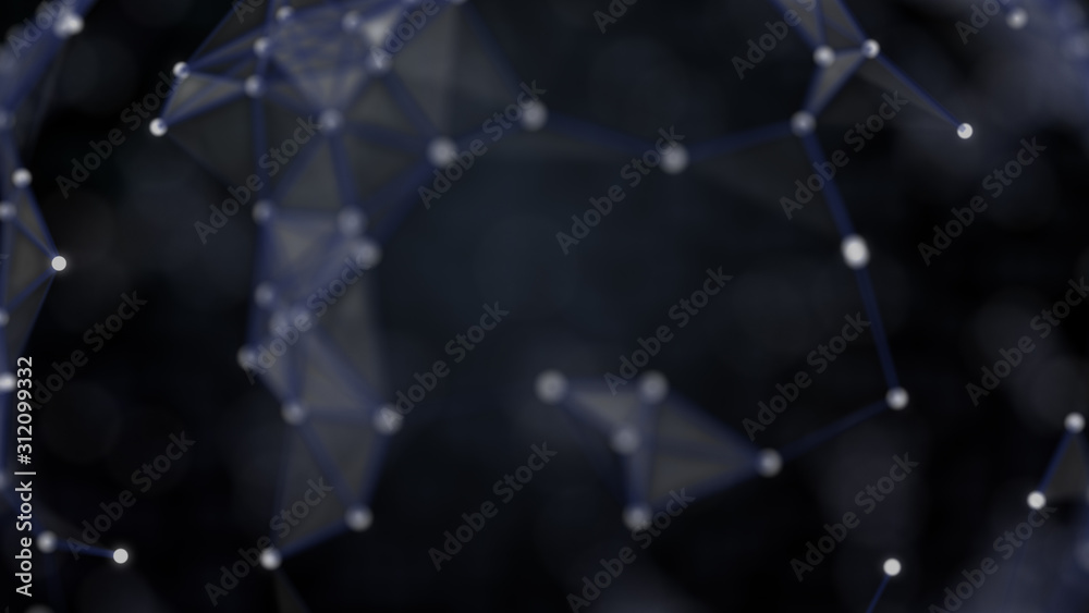 Wall mural molecular technology background. abstract model of molecules connection process.