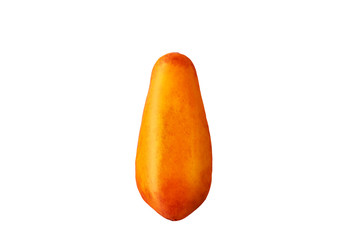 Carica Papaya On An Isolated White Background. Papaya slices, top view