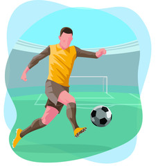 soccer player kicking ball