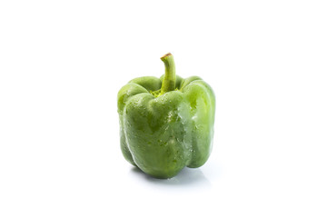 Fresh vegetable, Green Pepper on a white background.